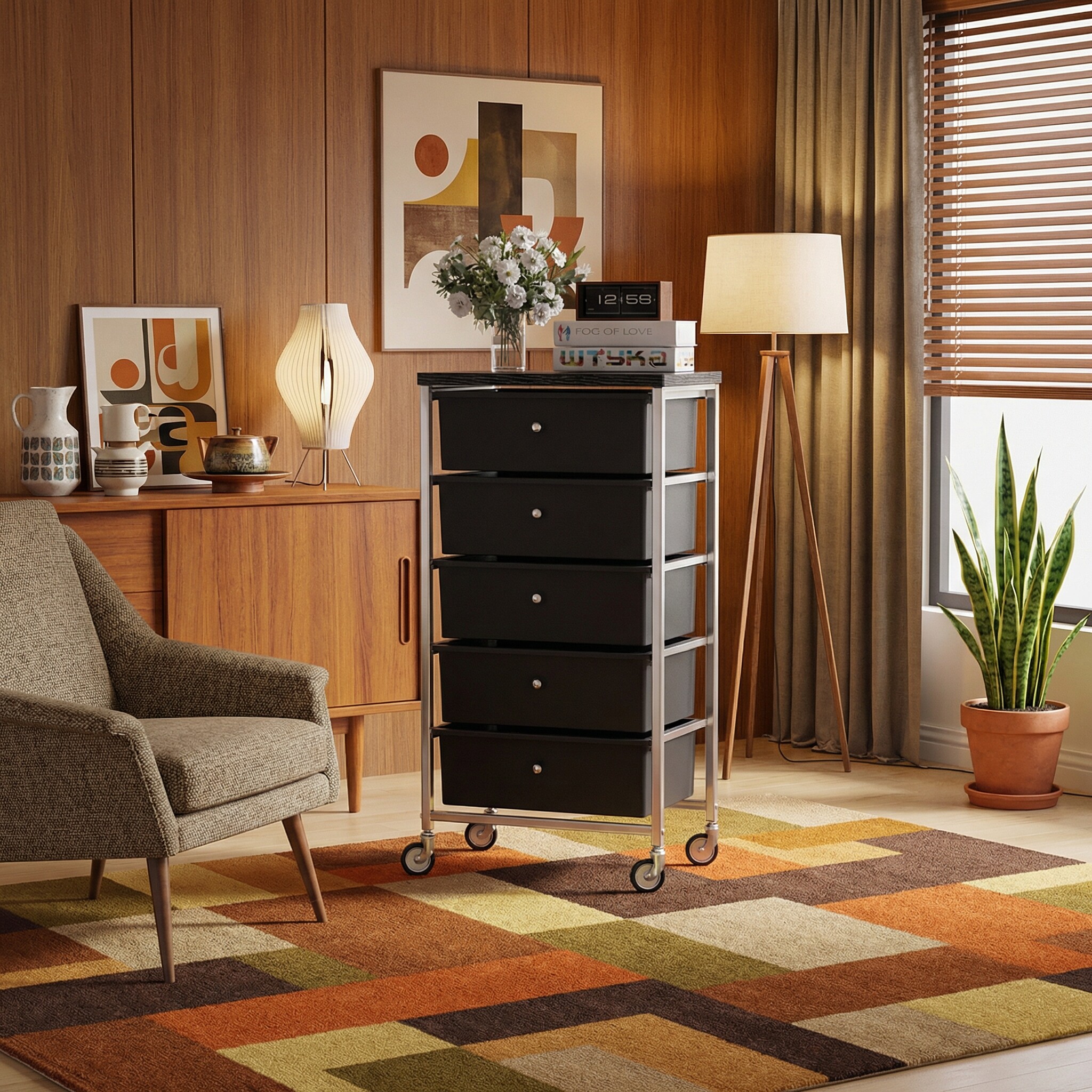 中古夹缝小推车落地置物架客厅零食收纳移动窄款沙发缝隙储物架子