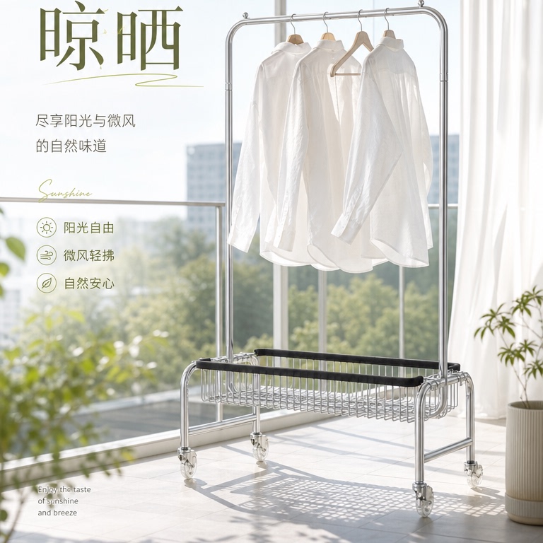 晾衣架落地阳台家用晒衣服架子