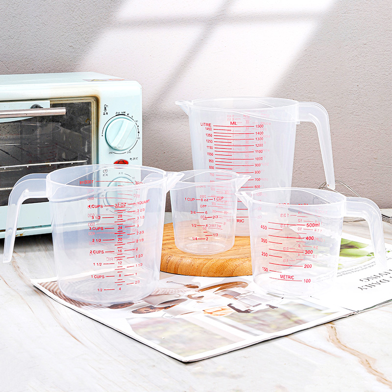 食品级加厚塑料量杯透明带刻度家用烘焙工具大容量商用耐热