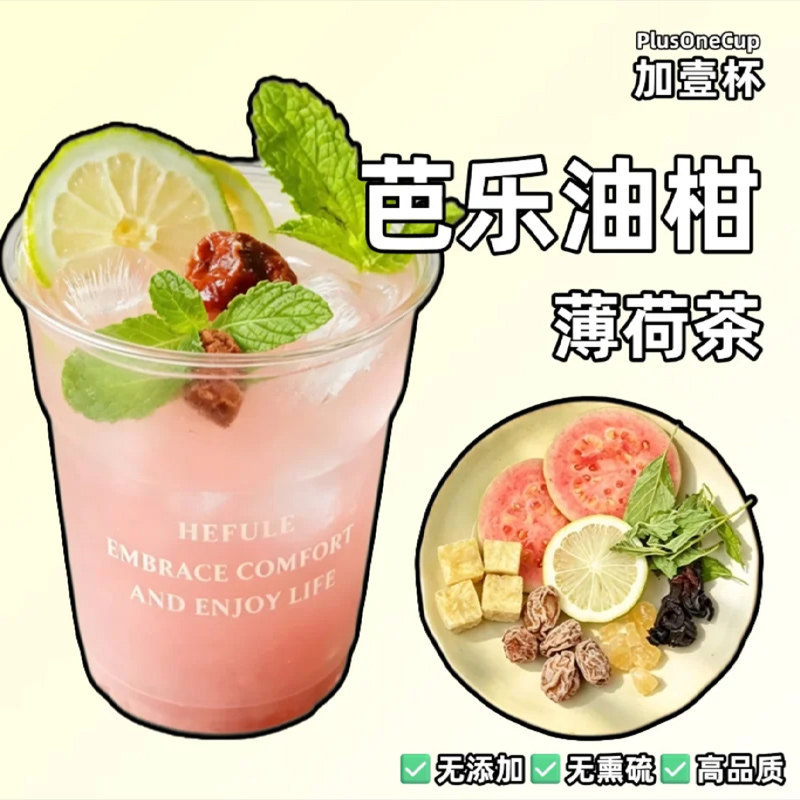 芭乐油柑薄荷茶柠檬冻干冷泡茶果茶冲饮清凉茶话梅速溶冷泡水果茶
