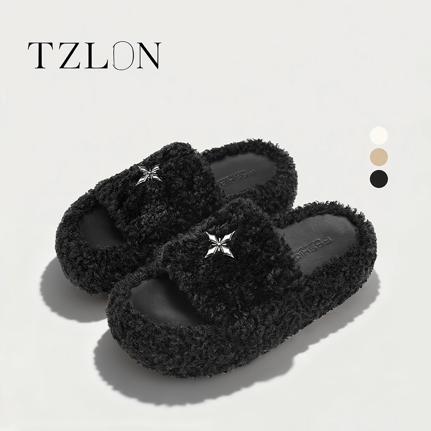 厚底毛毛拖女款外穿秋冬季小个子