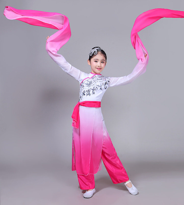 出租新款儿童古典舞蹈演出服伞舞扇子舞中国风水袖飘逸女练功服装