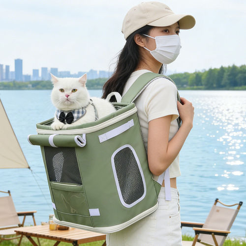 华元hoopet宠物背包便携外出双肩背包透气大容量可站立猫包小狗包