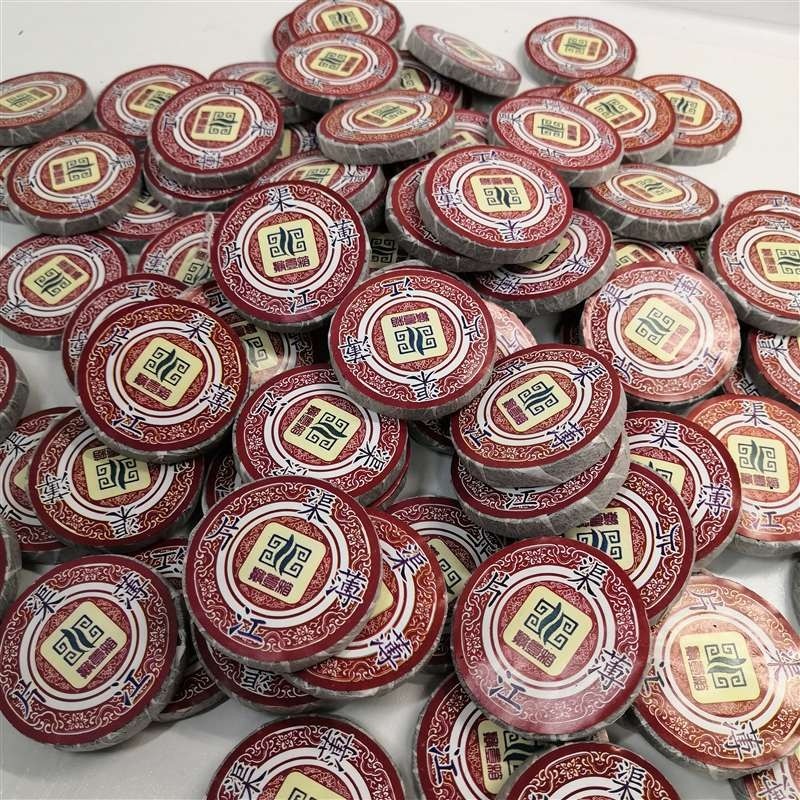 2017渠江薄片80片1斤500克湖南黑茶黑砖茶迷你千两饼茶片茶散装