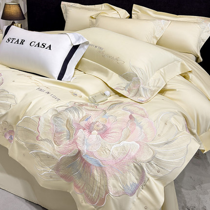 A类母婴级200支纯棉四件套100全棉柔软裸睡床单被套床笠床上用品4