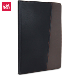 得力7910商务皮面本会议记事本日记本笔记本文具办公用品16K120张