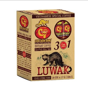 越南咖啡三合一盒装18条速溶猫屎咖啡中越边境城市发货306克