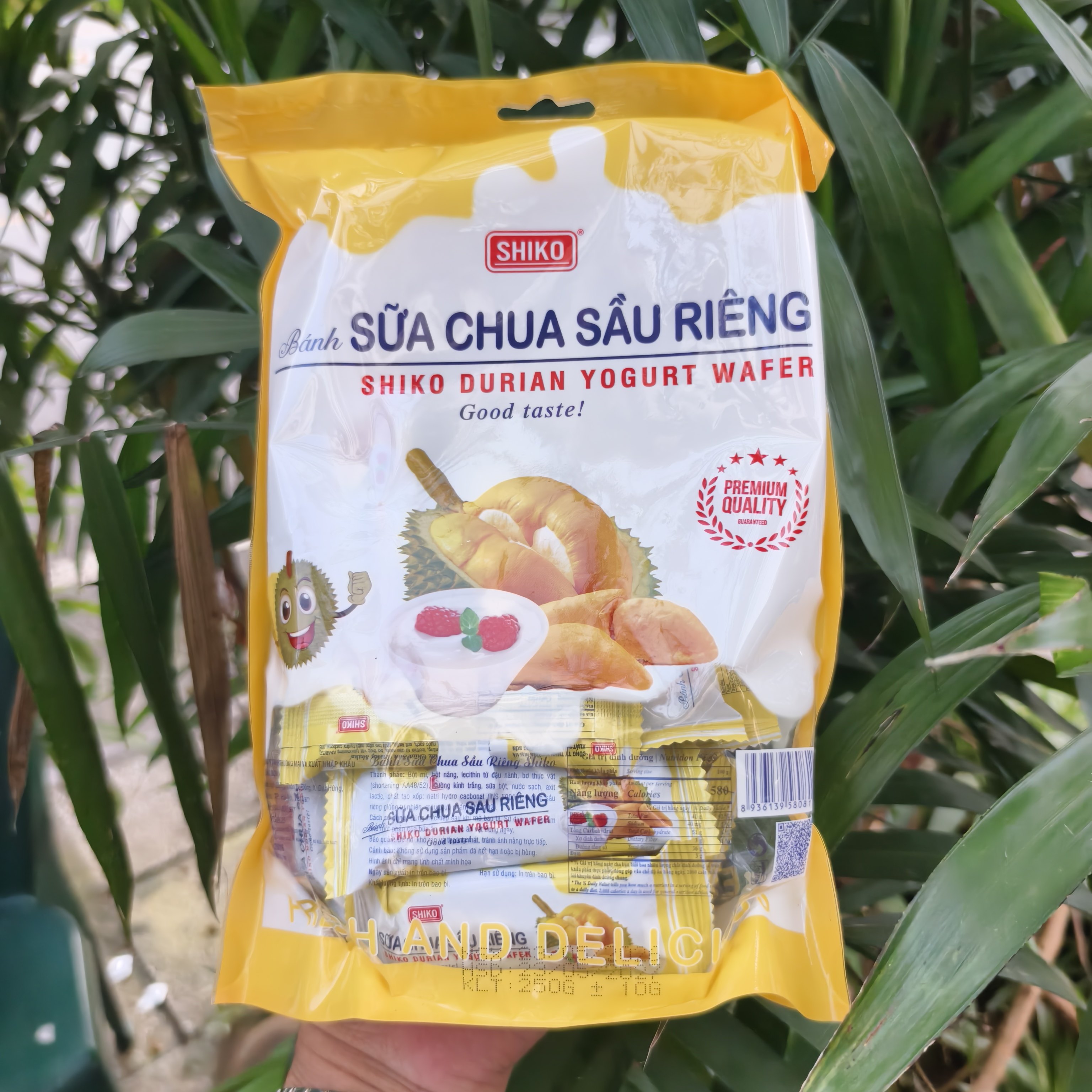 越南特产代购SHIKO榴莲味 芝士奶油味夹心饼干250克 包邮