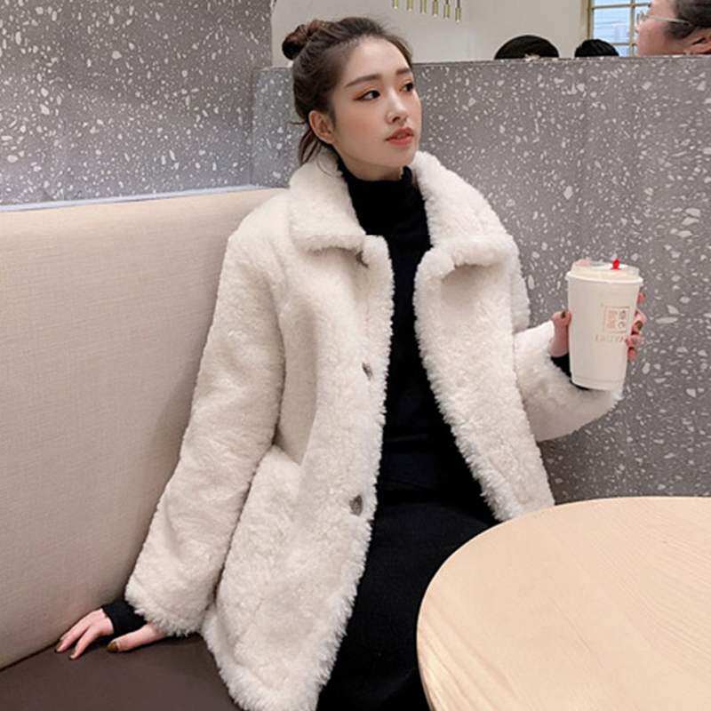 Autumn and winter 2019 new pattern Fur one Sherpa coat mm Large Women's wear Dress Two suitin the Women's clothing/Boutique , Large size women  category - from Buy2taobao.com to provide professional Taobao agent buy service