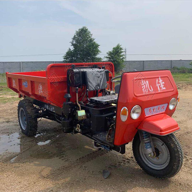 凯佳直供电启动柴油三轮车 工程液压自卸三轮车 工地拉灰三轮车