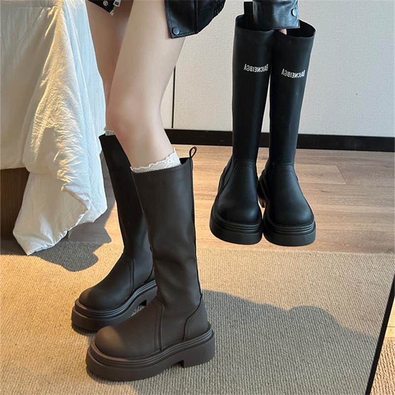 轻奢厚底增高不过膝高筒骑士靴子女款长筒靴女2025秋季新款长靴子
