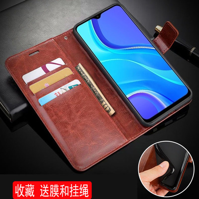 适用POCOM2手机壳翻盖小米MZB9919IN外壳皮夹小米M2004J19PI保护套6.53英寸0p0c0M2全包0poc0M2防摔0pocophon