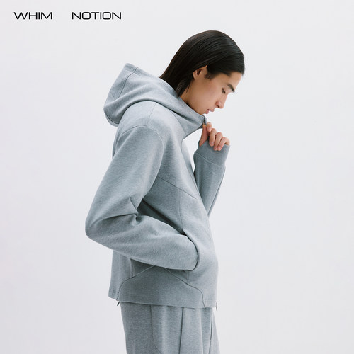 WHIMNOTION 26AW「立体结构剪裁」莱赛尔空气棉拉链连帽卫衣外套