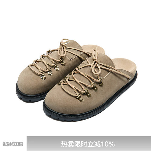 WHIMNOTION “HIKING MULE”头层牛皮反绒皮登山穆勒拖鞋男勃肯鞋