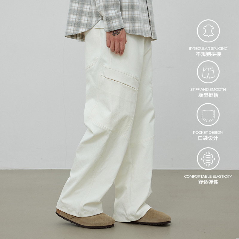 WHIMNOTION多口袋裁片拼接长裤