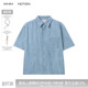 简约休闲上衣 衬衫 WHIMNOTION 26SS「汉麻闪电牛仔」水洗口袋短袖