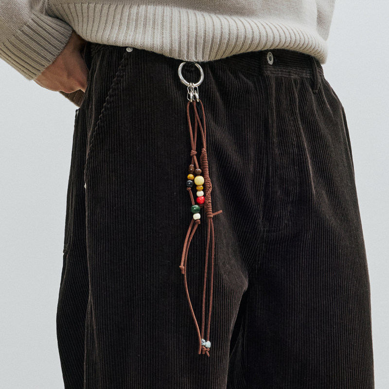 WHIMNOTION 手工编织麂皮串珠组合裤链包链复古优雅百搭