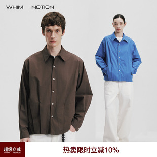 WHIMNOTION 」Supima匹马棉水洗褶位休闲长袖 衬衫 26SS「气球衬衫