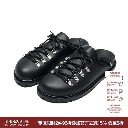 WHIMNOTION “HIKING MULE”头层牛皮登山包头穆勒拖鞋百搭勃肯鞋