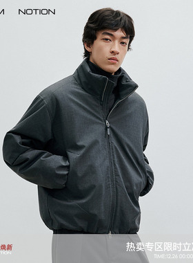 WHIMNOTION 25AW「立体分割结构」3M新雪丽羊毛混纺立领棉服夹克