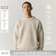 WHIMNOTION 美利奴羊毛混纺粗针重磅圆领套头毛衣百搭宽松慵懒