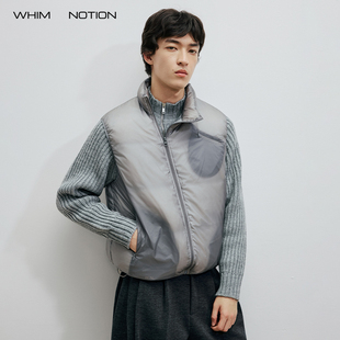 【达人专属】WHIMNOTION 斜拉链防泼水羽绒马甲超轻量化90白鸭绒