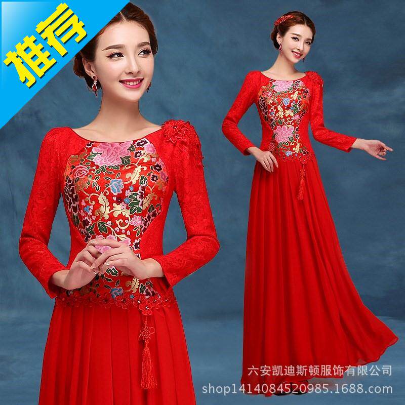 长款结婚礼服R旗袍新礼服红色晚鱼尾新娘敬酒季中式娘新款服婚纱|ruв категории Женская одежда, Cвадебные платья, свадебное платье - от Buy2taobao.com для оказания профессиональной услуги покупки агента Taobao
