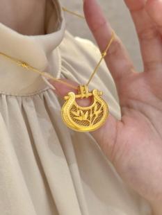 金包银平安锁吊坠锁包项链中式古风锁包吊坠福禄锁包送女友情人节