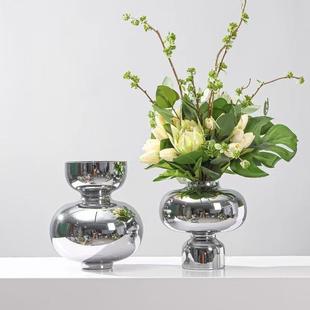 饰品 北欧简约葫芦花瓶摆件创意样板间茶几客厅餐桌轻奢桌面家居装