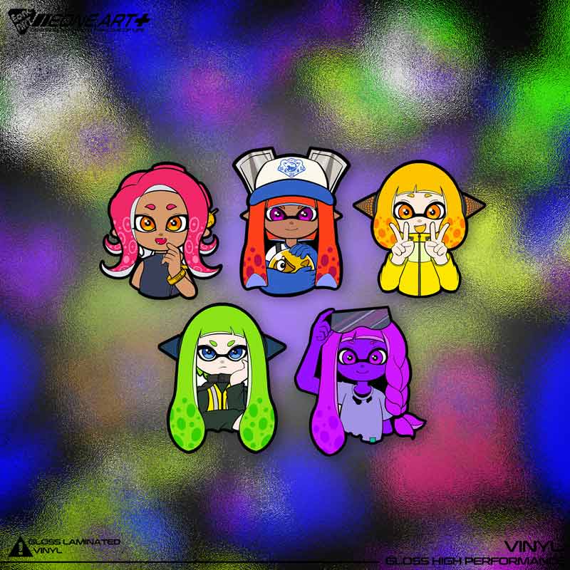 Splatoon喷射战士老墨斗反光贴纸