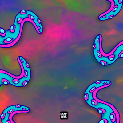 彩色可爱章鱼爪包围防水反光贴纸