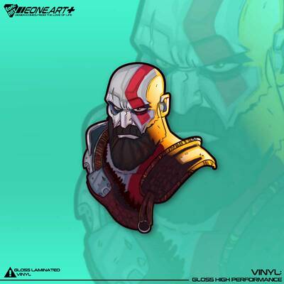 战神诸神黄昏奎托斯半身反光贴纸