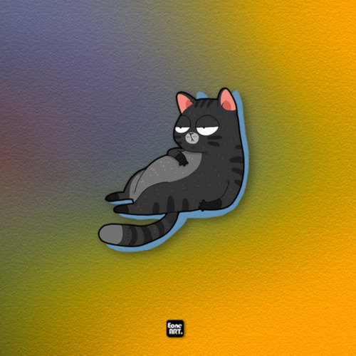 可爱猫猫犯懒躺搞笑眼神反光贴纸