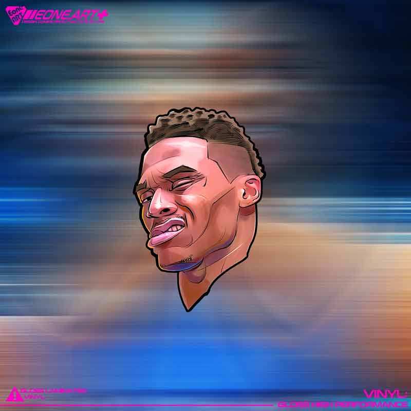 eone反光车贴nba球星威斯布鲁克westbrook威少萌表情防水贴纸贴画