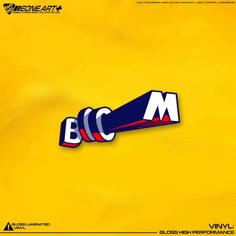 eone反光车贴英文文字boom爆炸开可爱表情玻璃漆面室内外防水贴纸