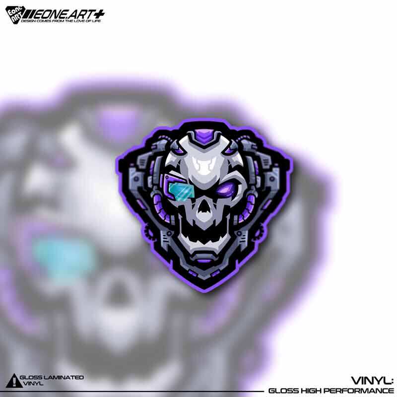 eone反光车贴赛博朋克义体机械骷髅漆面玻璃室内外防水贴纸即时贴