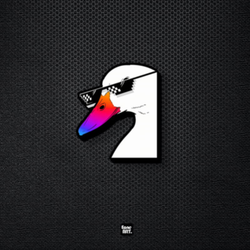 EONE反光车贴彩虹嘴搞笑大佬墨镜大鹅驾到室内外平面装饰防水贴纸