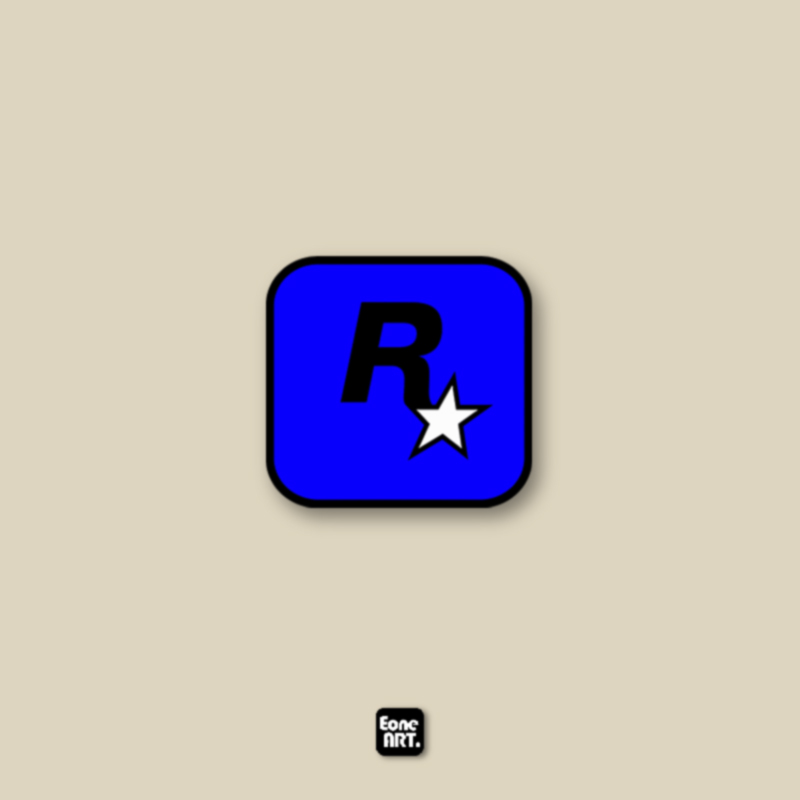 R星Rockstar彩标反光贴防水贴纸