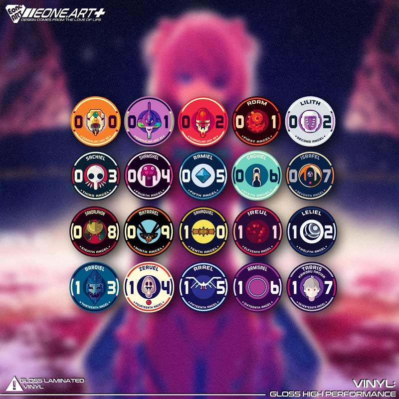 eone反光车贴eva福音战士20枚机型元素二次元手机pad电脑头盔贴纸