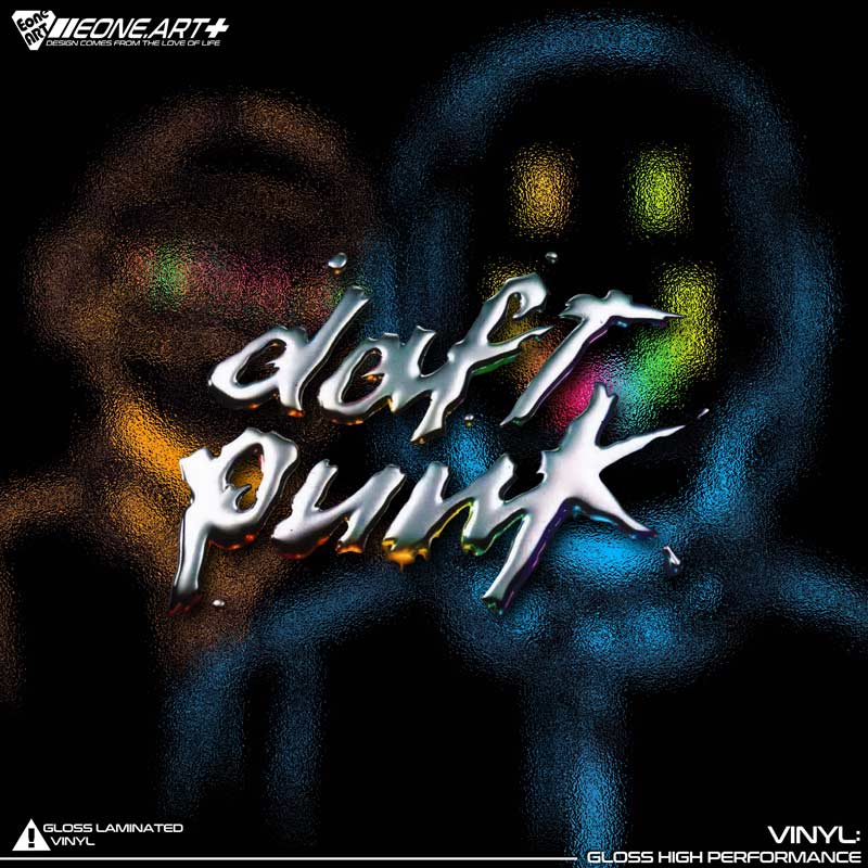 反光DaftPunk蠢朋克乐队标贴纸