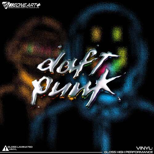 反光DaftPunk蠢朋克乐队标贴纸