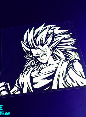 EONE镂空车贴七龙珠孙悟空三超SAIYAN超级赛亚人防水车身风挡贴纸