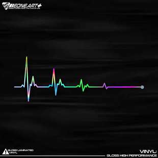 EONE镂空车贴心动曲线心电图线条心跳车身玻璃电动车笔电防水贴纸