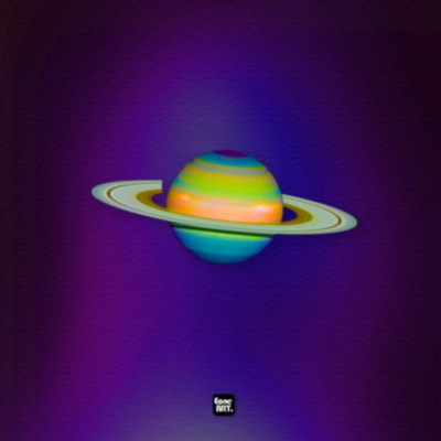 太阳系土星彩色行星防水反光贴纸