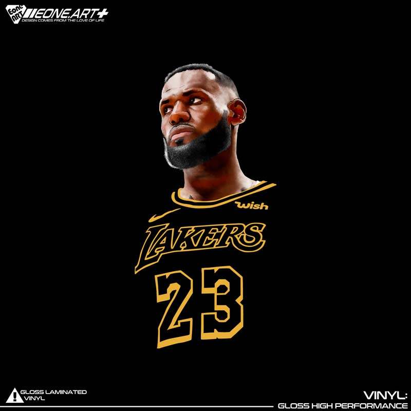 eone反光车贴 nba球星詹姆斯james詹皇头像24号 防水文字镂空贴纸