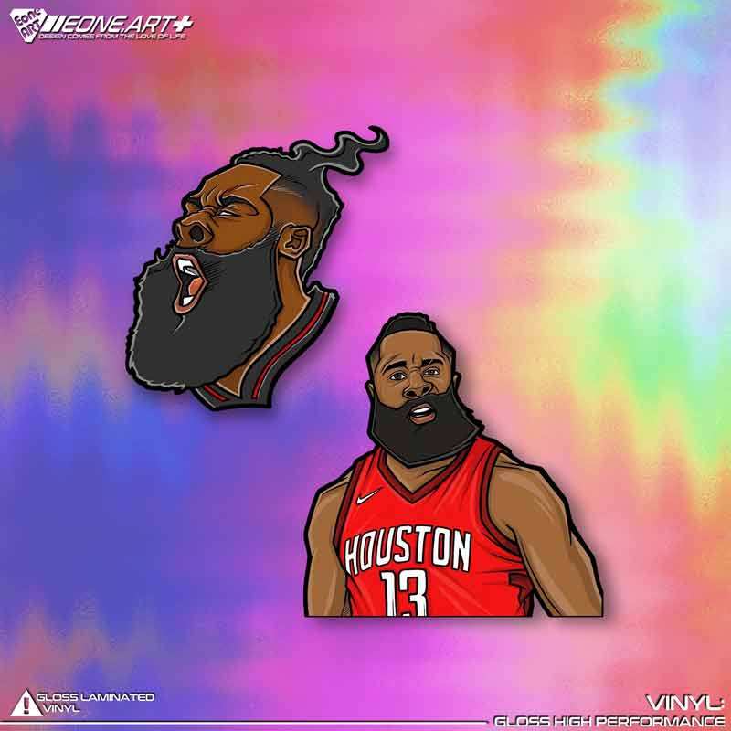 eone反光车贴 nba球员 詹姆斯哈登james harden头像半身 防水贴纸