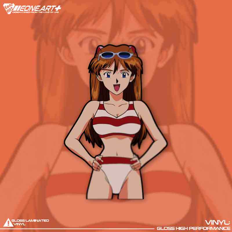 eone反光车贴 eva新世纪福音战士明日香泳装比基尼时尚室内外贴纸