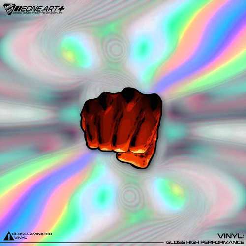 ONEPUNCH一拳超人拳头反光贴纸