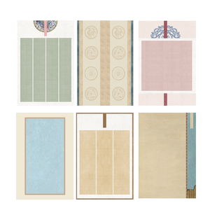 文必升蜡染微喷四尺三开国展比赛竖式28格14字8字10字小楷长方格半生半熟仿古书法创作毛软硬中性笔作品宣纸