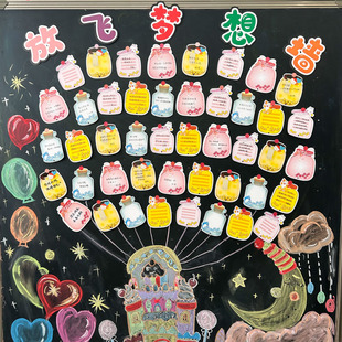 班级布置漂流瓶许愿卡创意幼儿园小学生期末家长会教室环创墙贴装饰黑板报仪式感手写梦想目标心愿祝福留言卡